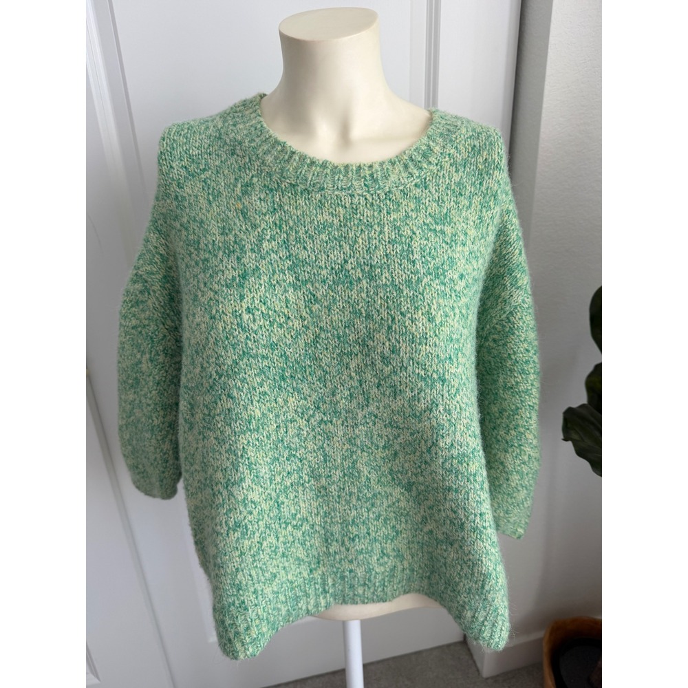 Velvet Heart Los Angeles Green Marled Knit Crew Neck Sweater Womens Large